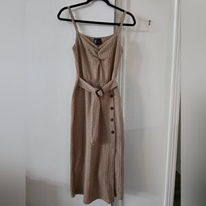 Luna Chix Tan Fitted Dress with Belt Size Medium